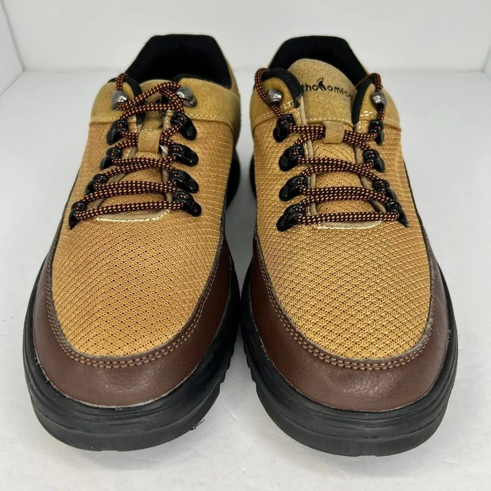 OrthoComfoot Mens 22JC03 Beige Brown Leather Suede Lace Up Size 43 Casual Shoes
